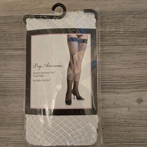 Leg Avenue White Fishnet Thigh Highs